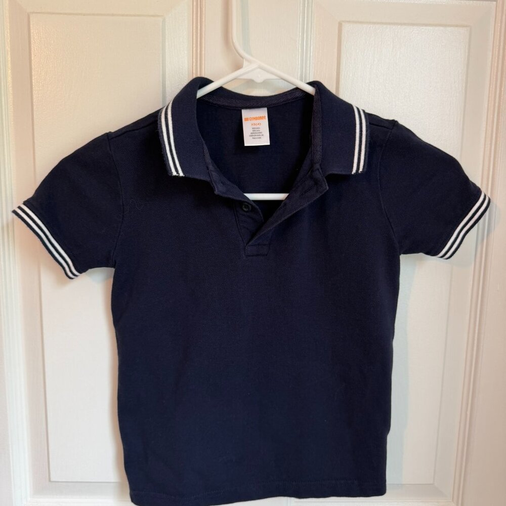 Boys XS Blue Polo Gymboree Short-Sleeve Button Down Collar XS